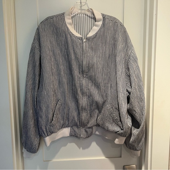 Kenzo Paris men's Checkered Cotton Blend BomberJacket w zipper